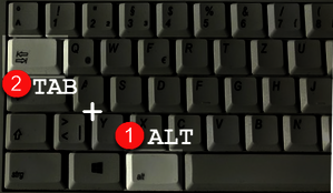Alt + Tab Kombination Alt + Tab Kombination