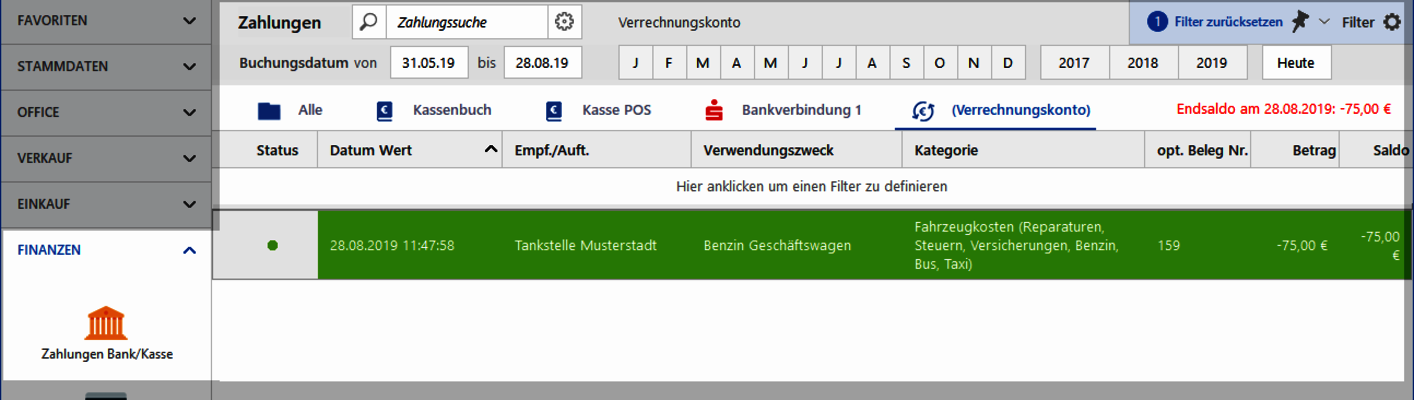 Verrechnungskonto 4 orgaMAX Verrechnungskonto 4 orgaMAX