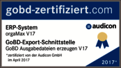 GoBD-Zertifizierung für orgaMAX 17 GoBD-Zertifizierung für orgaMAX 17