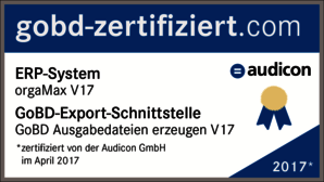 GoBD-Zertifizierung für orgaMAX 17 GoBD-Zertifizierung für orgaMAX 17