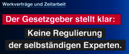 Werkvertrags-Novelle | Keine Regulierung selbständiger Experten | orgaMAX Bürosoftware Werkvertrags-Novelle | Keine Regulierung selbständiger Experten | orgaMAX Bürosoftware