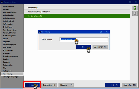 Verwendung Beispiel in orgaMAX 2 Verwendung Beispiel in orgaMAX 2
