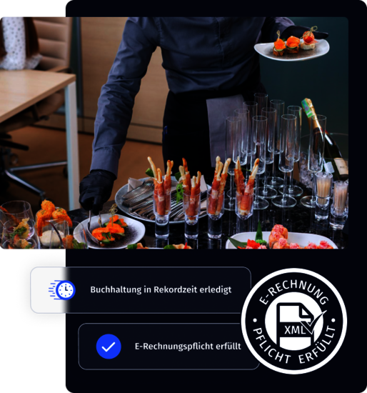 E-Rechnungspflicht erfüllt und Buchhaltung erledigt – ohne Mehraufwand. Ideal für Betriebe mit regelmäßigem Business-Catering.