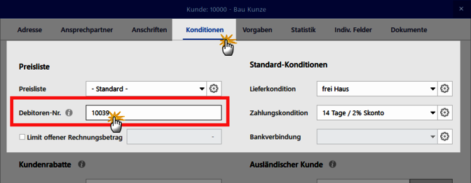 debitoren-nummer Screenshot debitoren-nummer Screenshot