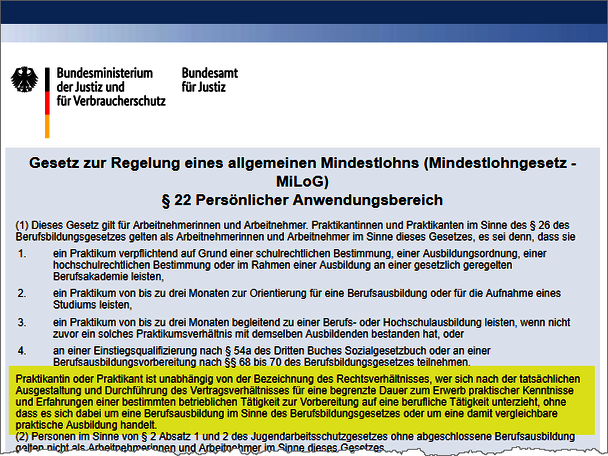 Gesetzt Mindestlohn Auszug Gesetzt Mindestlohn Auszug