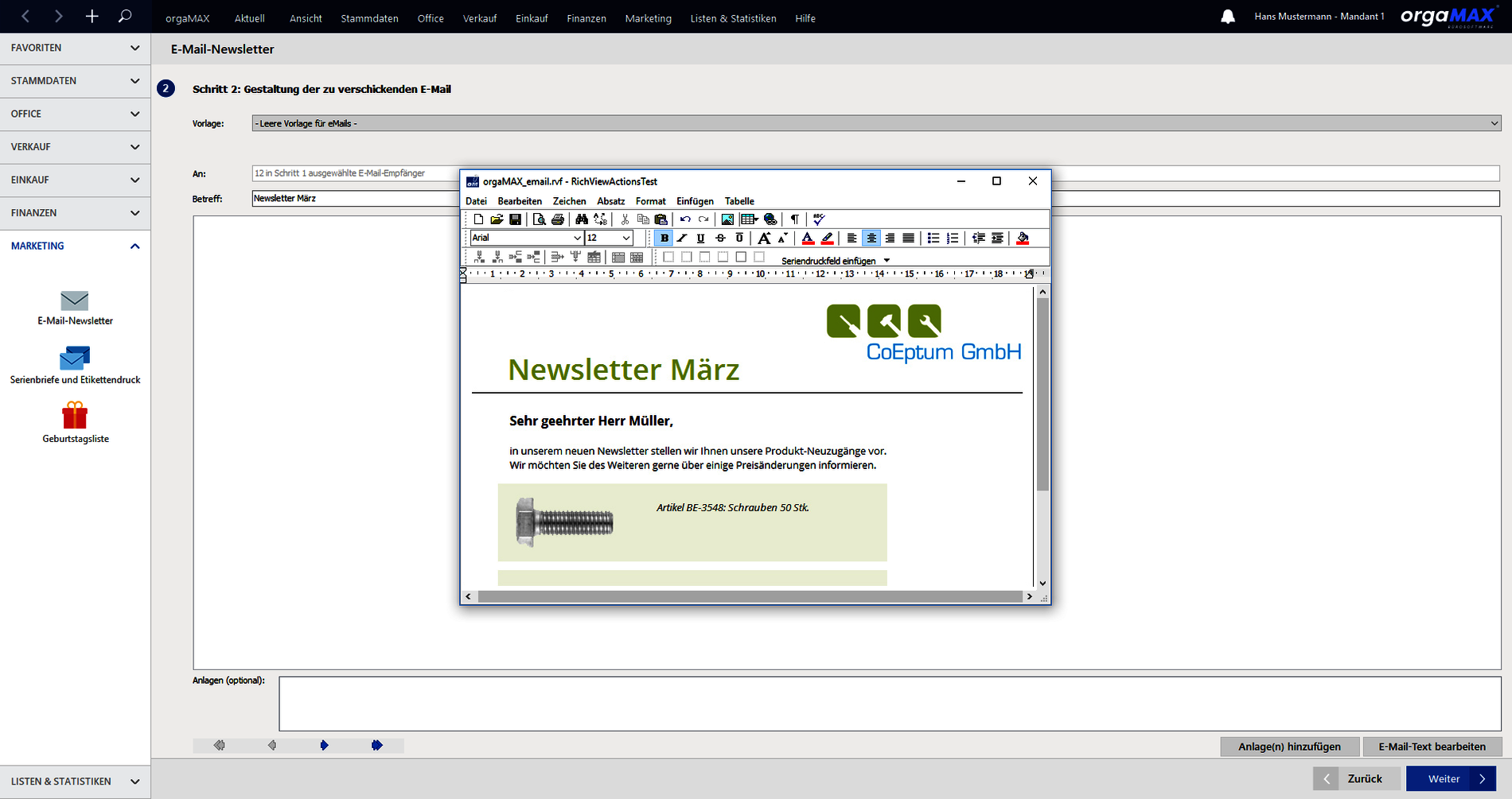Newsletter-Versand Newsletter-Versand
