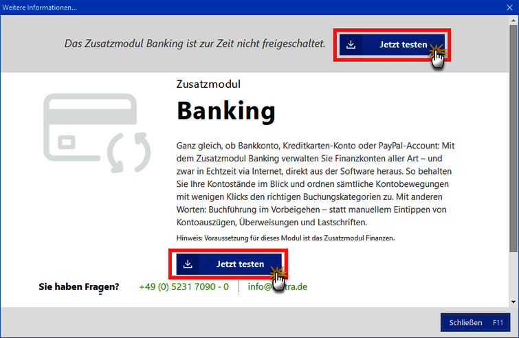 Banking freischalten Banking freischalten