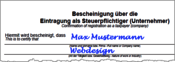 Unternehmerbescheinigung Unternehmerbescheinigung