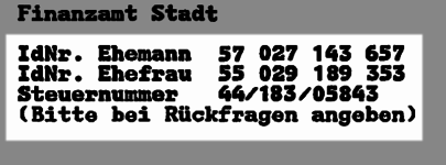 Steuernummern Steuernummern