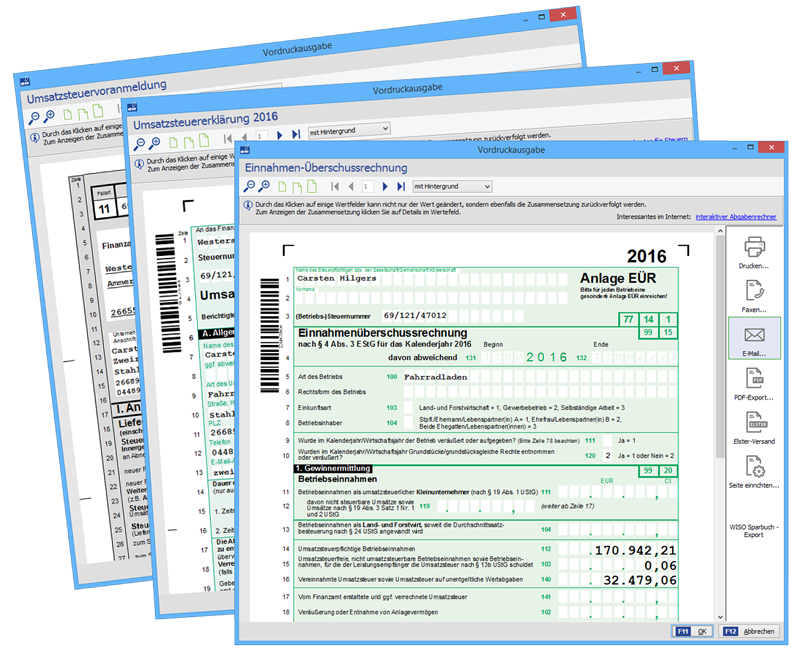 orgaMAX 17: Steuerformulare 2017