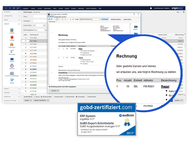 GoBD zertifizierter Export