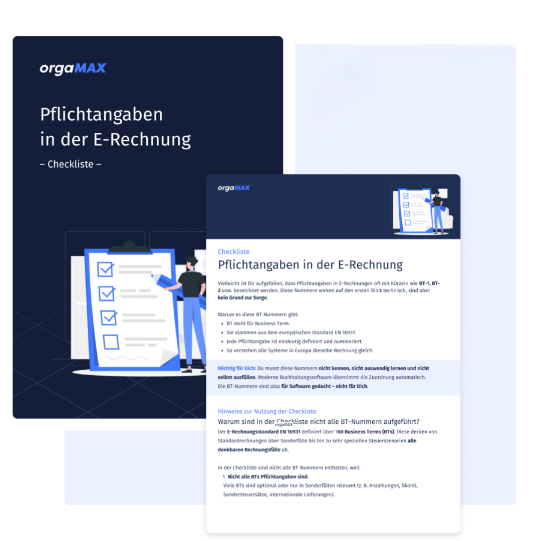 Downloadvorschau der Checkliste mit allen Pflichtangaben für E-Rechnungen