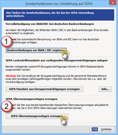 SEPA-Umstellungen SEPA-Umstellungen
