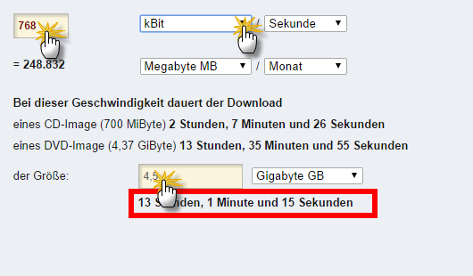 Bandbreiten-Umrechner Bandbreiten-Umrechner