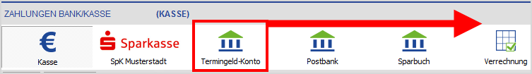 Bank/Kasse Symbolleiste