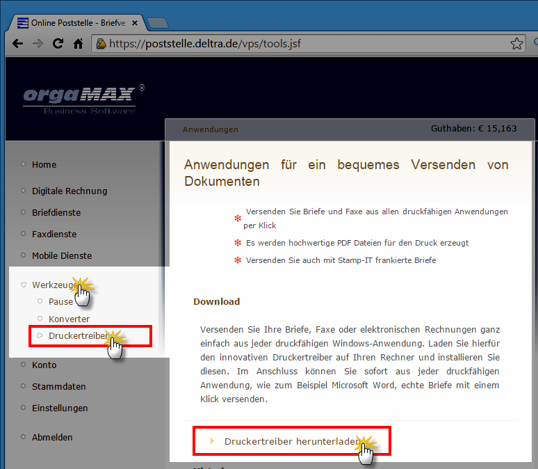Druckerauswahl | orgaMAX Praxistipp