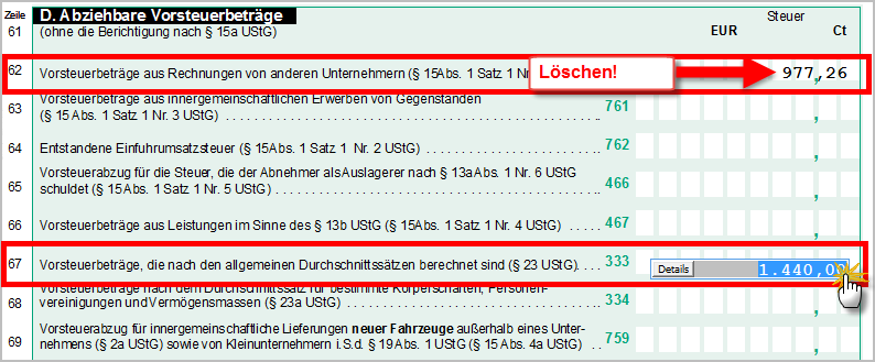 Beispiel zu Erfassung der Vorsteuerbeträge | orgaMAX Steuertipp