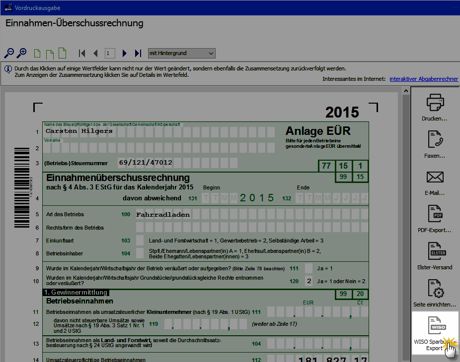 Datenexport aus dem WISO Steuer:Sparbuch | orgaMAX Bürosoftware