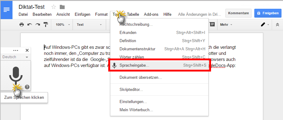 PC-Diktate: Spracheingabe in der GoogleDocs-App | orgaMAX Softwaretipp
