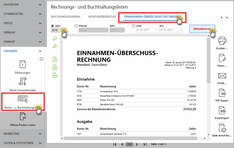 Aktualisierung der Einnahmen-Überschuss-Rechnung | Vorgehensweise | orgaMAX Steuertipp