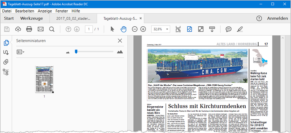PDFs filetieren: Auszug aus Druckfunktion2 | orgaMAX Bürosoftware