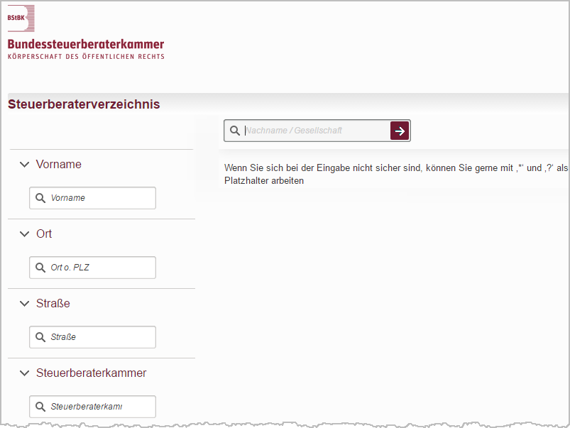 Bundessteuerberaterkammer: Steuerberaterverzeichnis | orgaMAX Bürosoftware