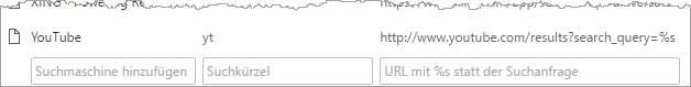 Definition des Chrome-Suchkürzels | orgaMAX Bürosoftware