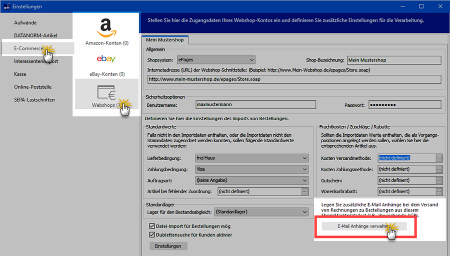 Texte für den E-Mailversand festlegen: E-Mail-Anhänge für Webshops | orgaMAX Praxistipp