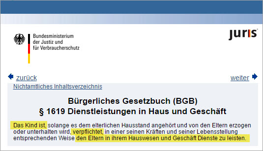 Bürgerliches Gesetzbuch: Dienstleistungen in Haus und Geschäft