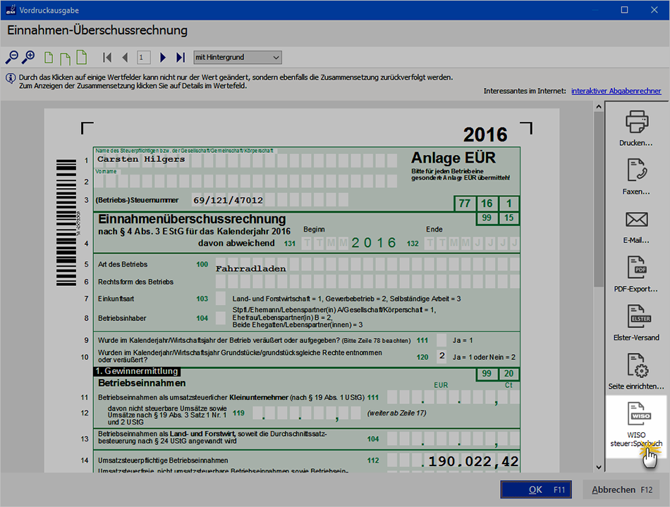 Datenexport aus dem WISO Steuer:Sparbuch | orgaMAX Bürosoftware