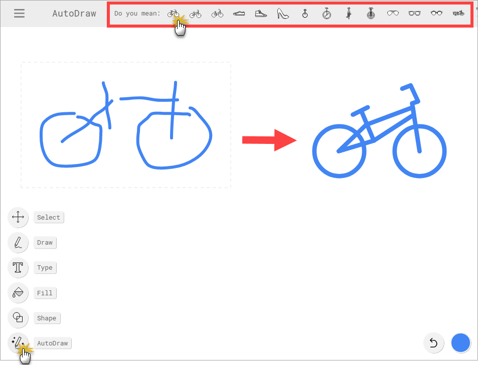Google AutoDraw Vorschlag