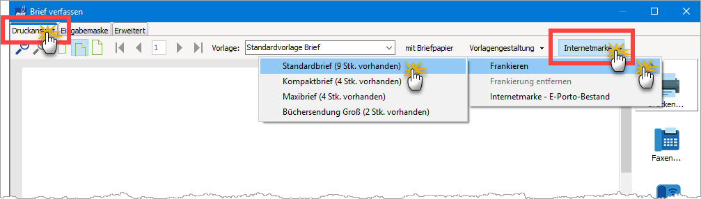 Screenshot Internetmarke 2 Screenshot Internetmarke 2