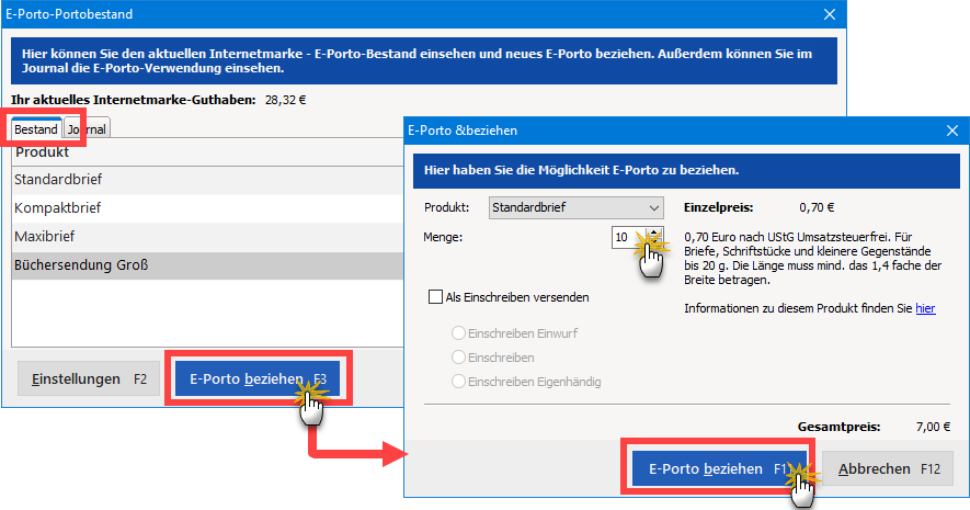 Screenshot Internetmarke 4 Screenshot Internetmarke 4