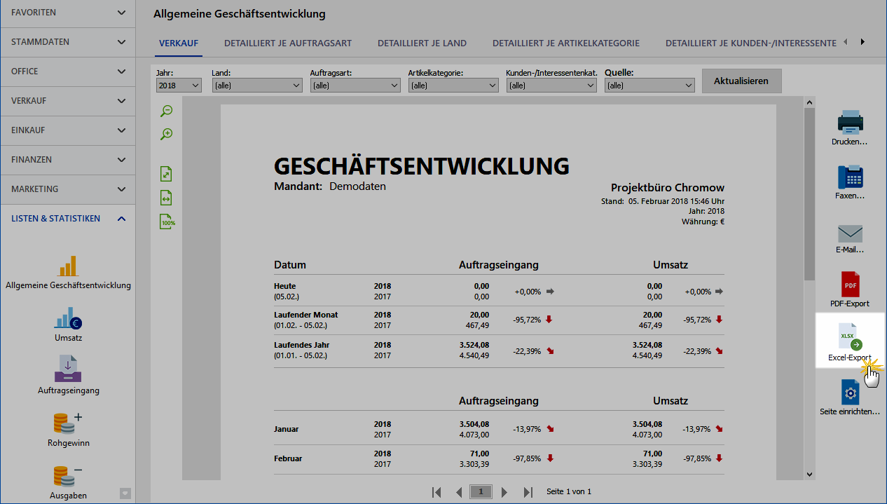 Excel Export in orgaMAX Excel Export in orgaMAX