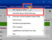 Hilfe Menü Hilfe Menü