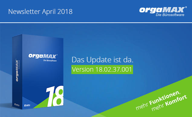 orgaMAX Newsletter Header April 2018 orgaMAX Newsletter Header April 2018