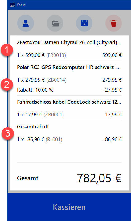 Rabatt in der orgaMAX-Kasse Rabatt in der orgaMAX-Kasse