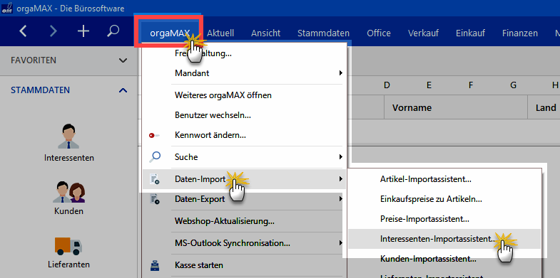 Importassistent orgaMAX Importassistent orgaMAX